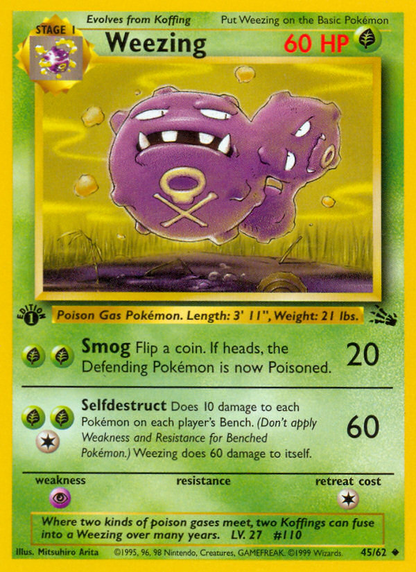 Weezing (45/62) [Fossil 1st Edition] | Dumpster Cat Games