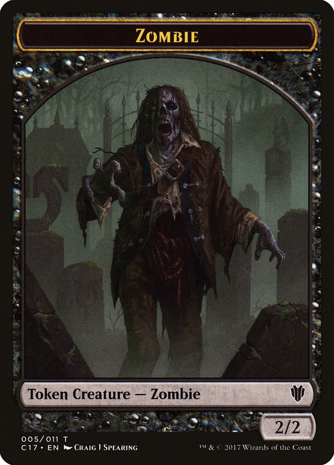 Vampire // Zombie Double-sided Token [Commander 2017 Tokens] | Dumpster Cat Games