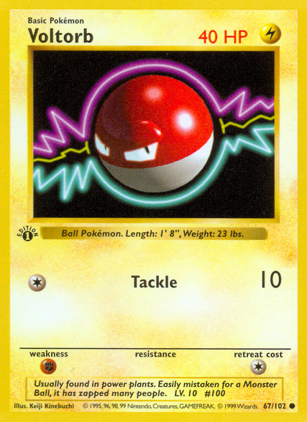 Voltorb (67/102) (Shadowless) [Base Set 1st Edition] | Dumpster Cat Games