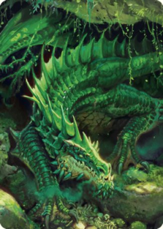 Lurking Green Dragon Art Card [Commander Legends: Battle for Baldur's Gate Art Series] | Dumpster Cat Games