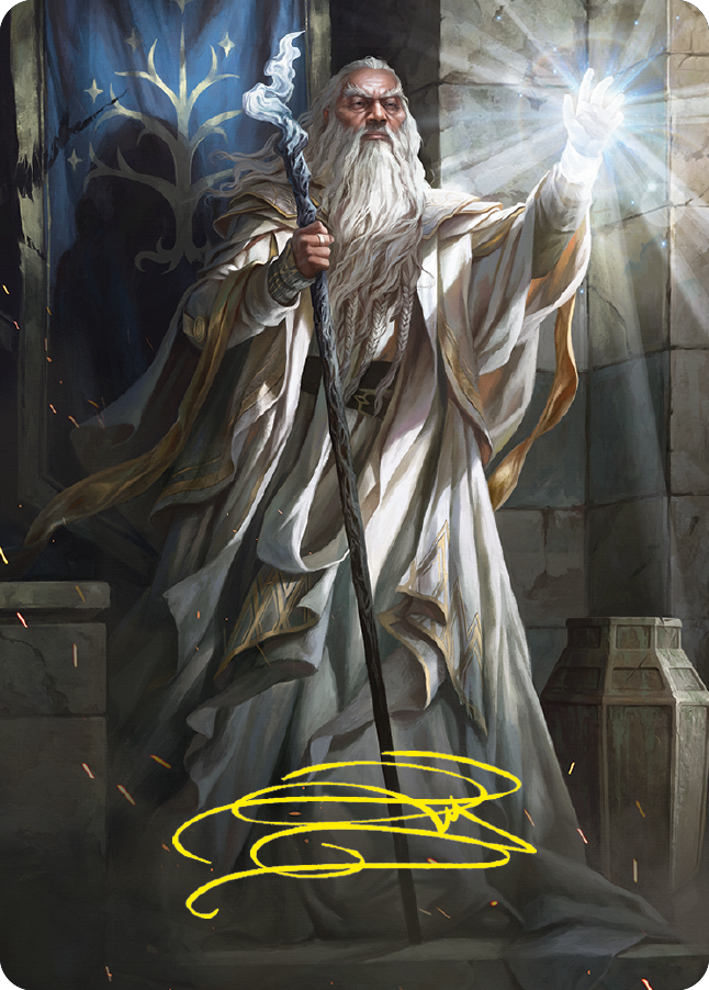 Gandalf the White Art Card (Gold-Stamped Signature) [The Lord of the Rings: Tales of Middle-earth Art Series] | Dumpster Cat Games