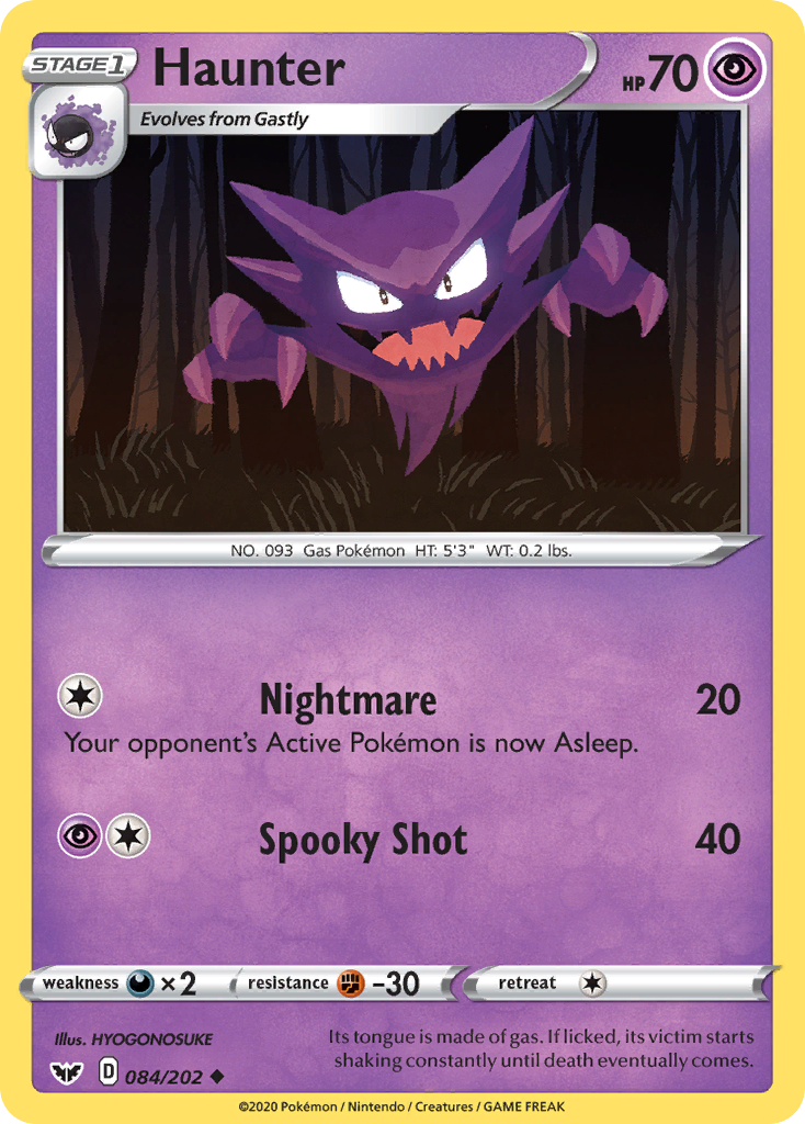 Haunter (084/202) [Sword & Shield: Base Set] | Dumpster Cat Games