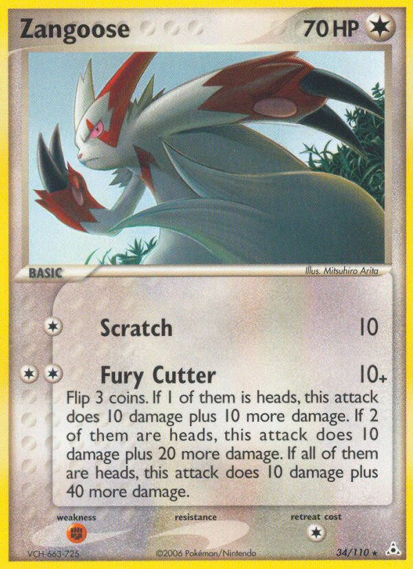 Zangoose (34/110) [EX: Holon Phantoms] | Dumpster Cat Games