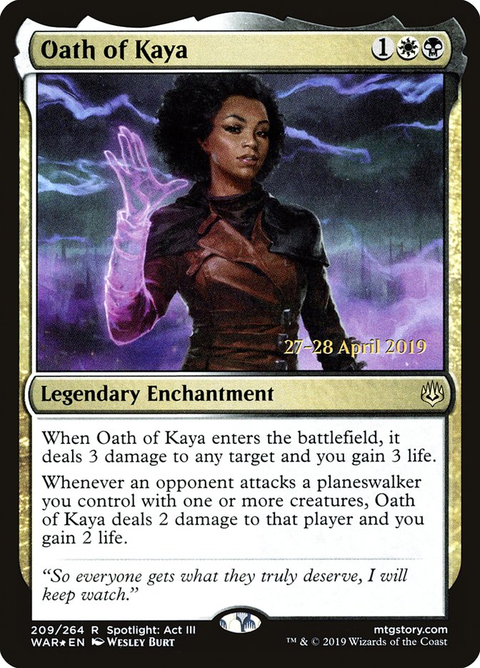 Oath of Kaya  [War of the Spark Prerelease Promos] | Dumpster Cat Games