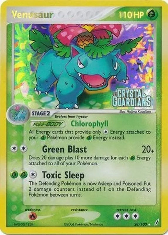 Venusaur (028/100) (Prerelease) [EX: Crystal Guardians] | Dumpster Cat Games