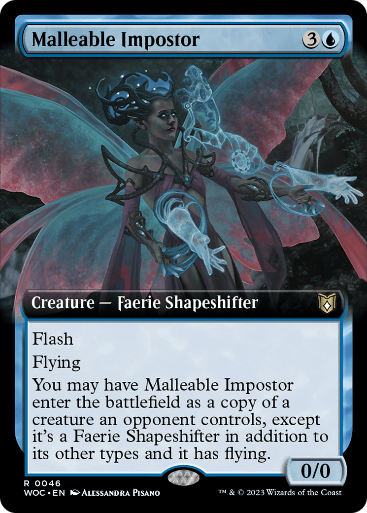 Malleable Impostor (Extended Art) [Wilds of Eldraine Commander] | Dumpster Cat Games