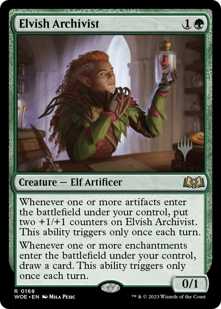 Elvish Archivist (Promo Pack) [Wilds of Eldraine Promos] | Dumpster Cat Games