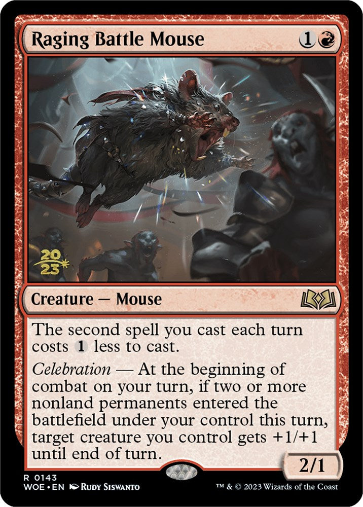 Raging Battle Mouse [Wilds of Eldraine Prerelease Promos] | Dumpster Cat Games