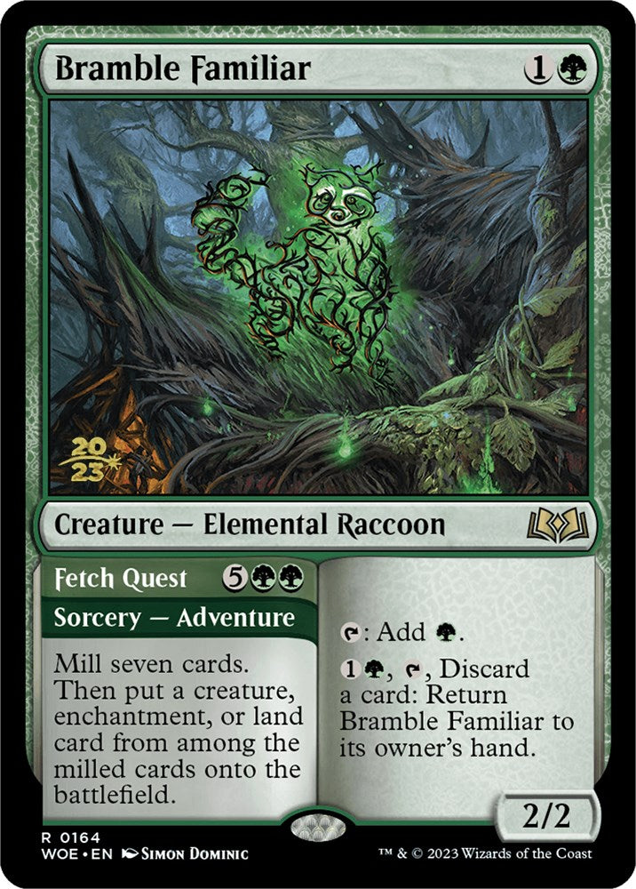 Bramble Familiar // Fetch Quest [Wilds of Eldraine Prerelease Promos] | Dumpster Cat Games