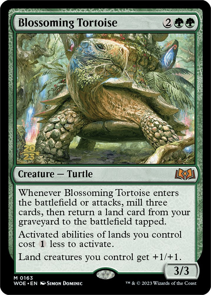 Blossoming Tortoise [Wilds of Eldraine Prerelease Promos] | Dumpster Cat Games