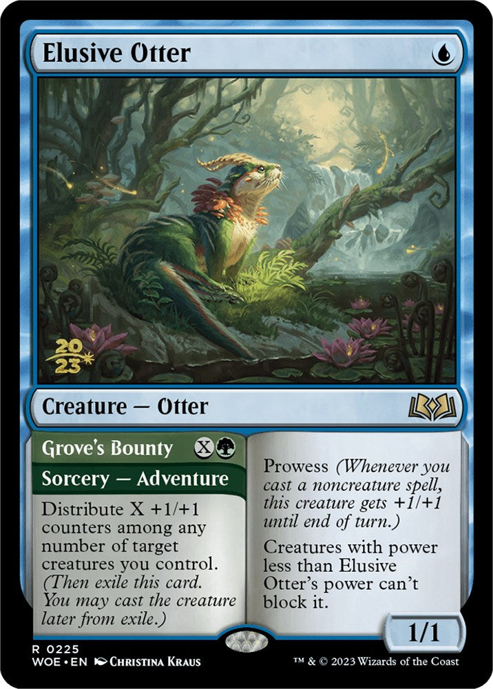 Elusive Otter // Grove's Bounty [Wilds of Eldraine Prerelease Promos] | Dumpster Cat Games