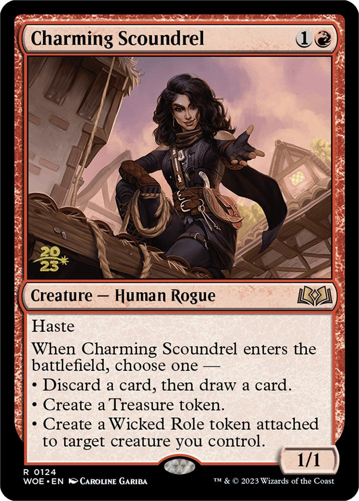 Charming Scoundrel [Wilds of Eldraine Prerelease Promos] | Dumpster Cat Games