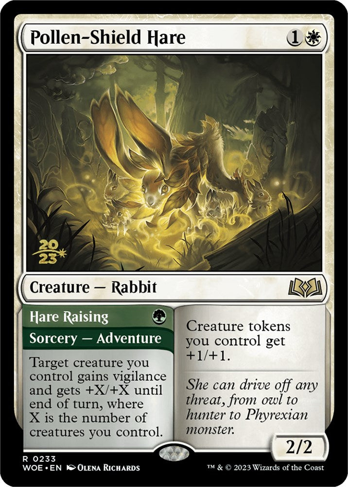 Pollen-Shield Hare // Hare Raising [Wilds of Eldraine Prerelease Promos] | Dumpster Cat Games