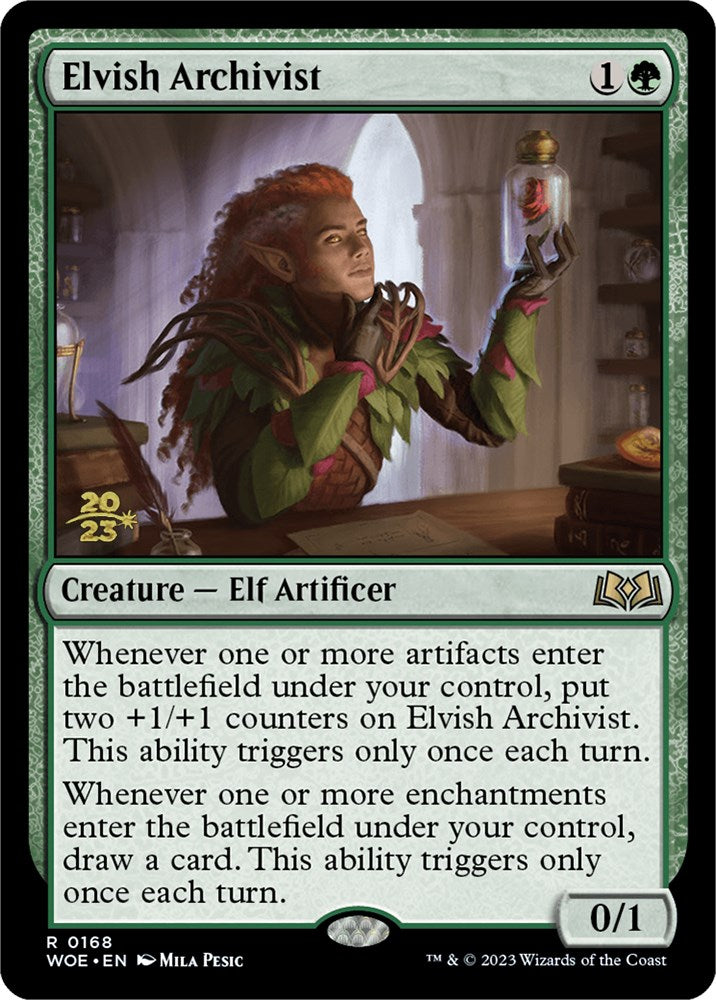 Elvish Archivist [Wilds of Eldraine Prerelease Promos] | Dumpster Cat Games