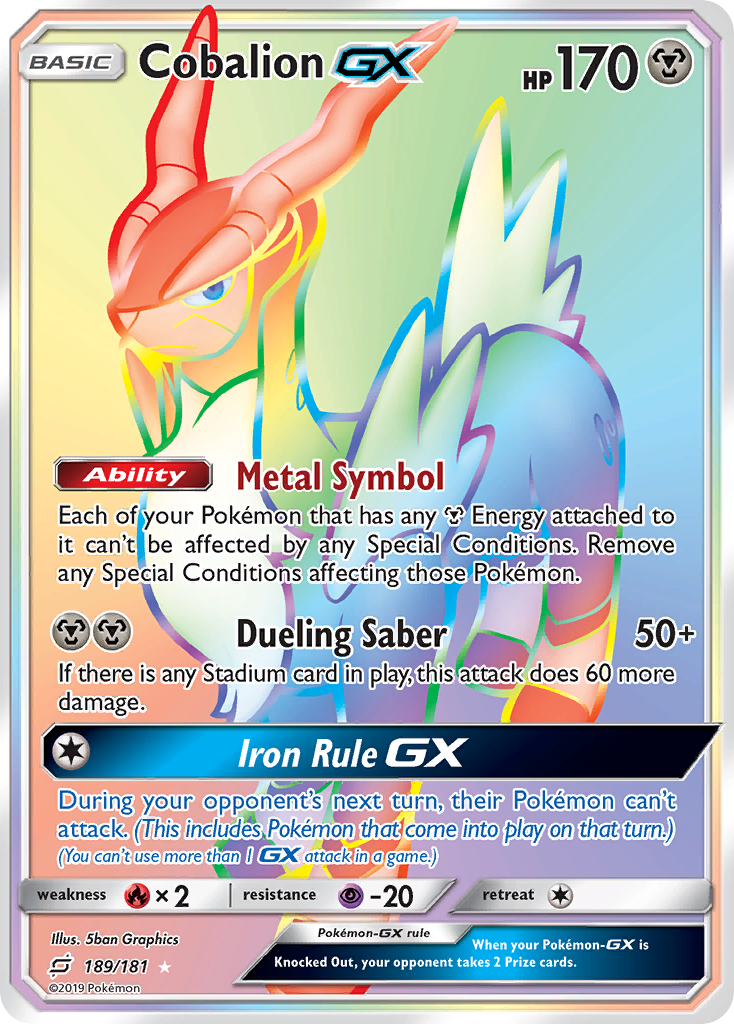 Cobalion GX (189/181) [Sun & Moon: Team Up] | Dumpster Cat Games