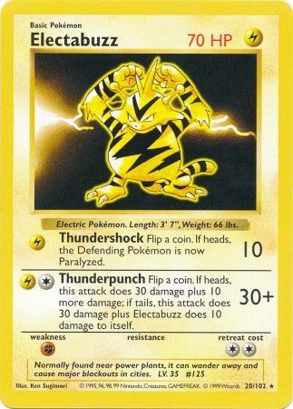 Electabuzz (20/102) [Base Set Shadowless Unlimited] | Dumpster Cat Games