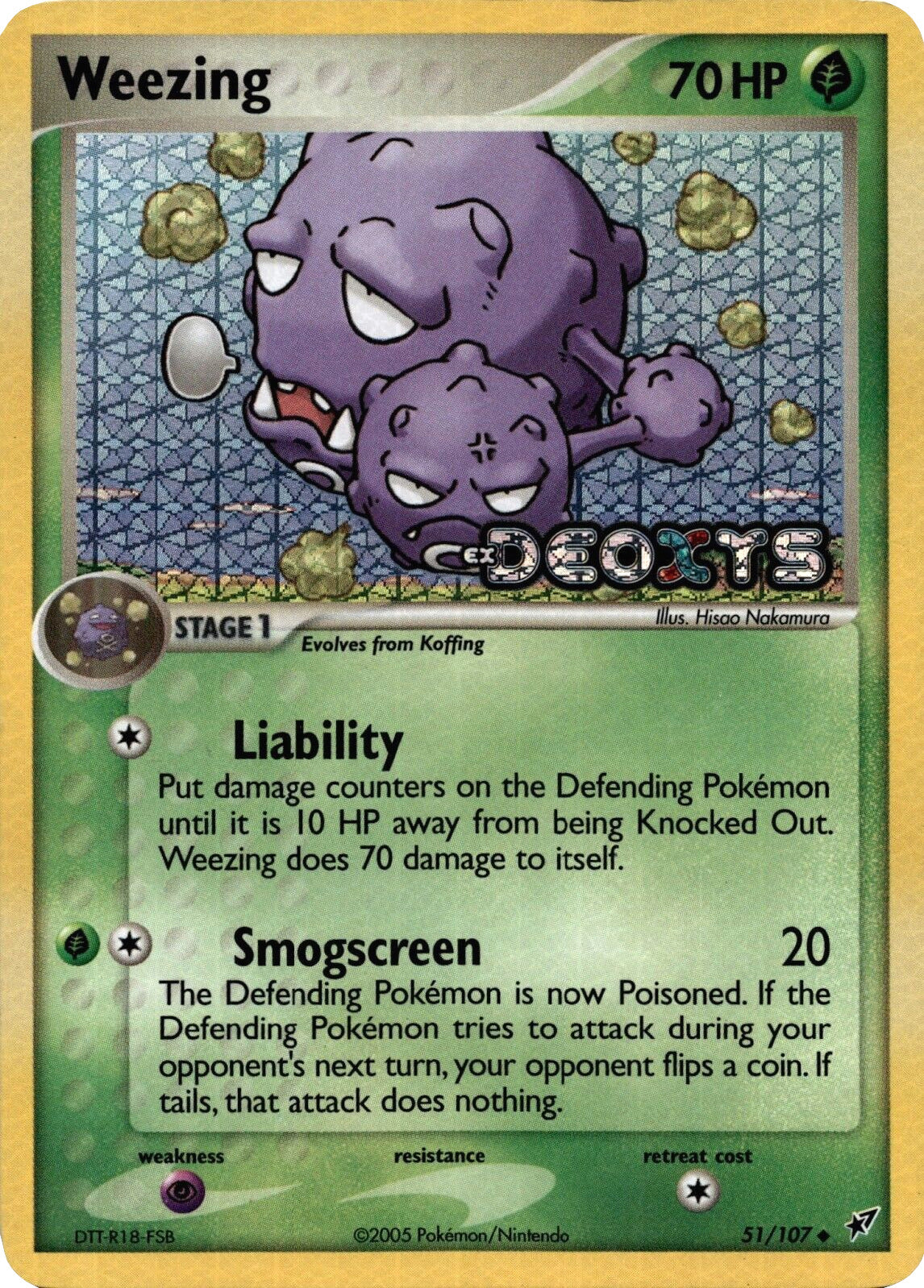 Weezing (51/107) (Stamped) [EX: Deoxys] | Dumpster Cat Games