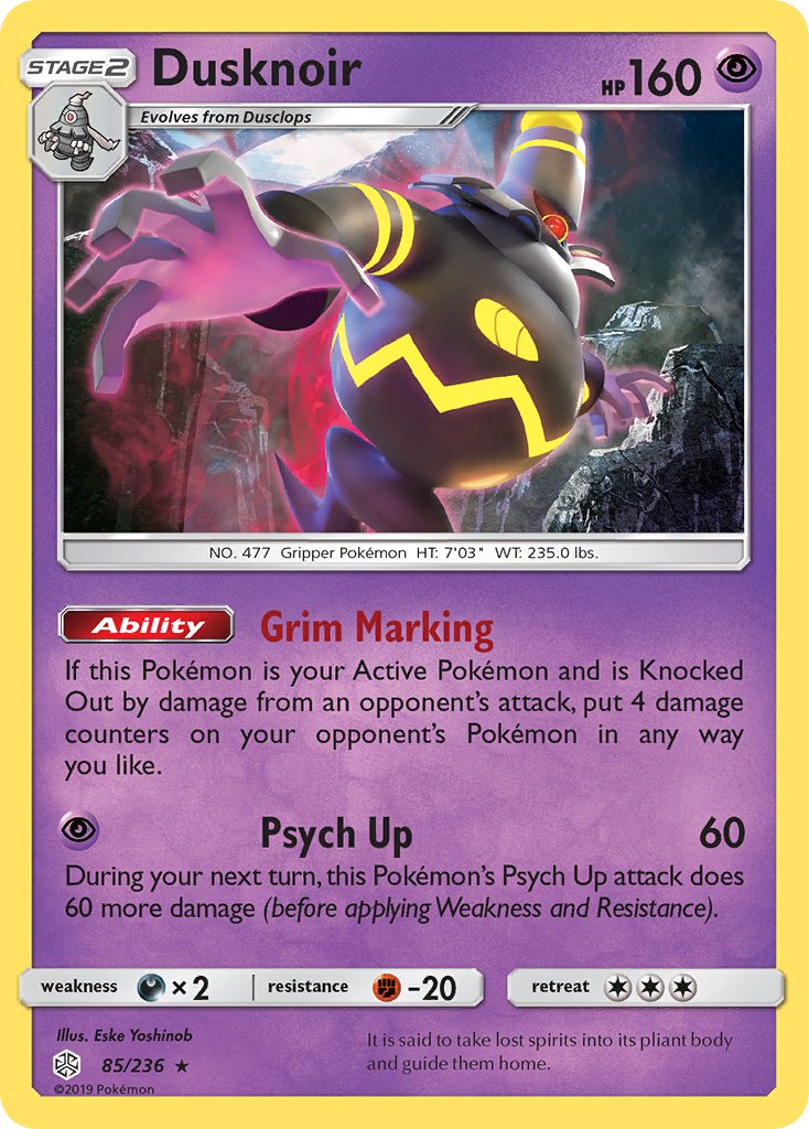 Dusknoir (85/236) (Prerelease Kit Exclusive) [Sun & Moon: Cosmic Eclipse] | Dumpster Cat Games