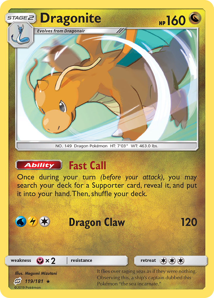 Dragonite (119/181) [Sun & Moon: Team Up] | Dumpster Cat Games