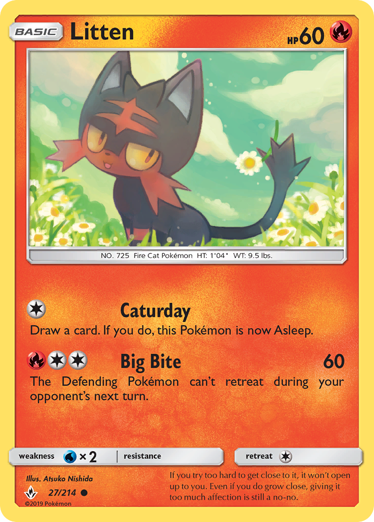 Litten (27/214) [Sun & Moon: Unbroken Bonds] | Dumpster Cat Games