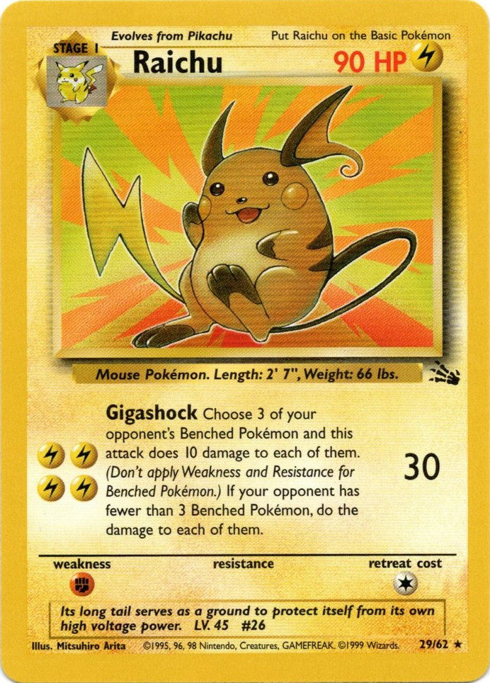 Raichu (29/62) [Fossil Unlimited] | Dumpster Cat Games