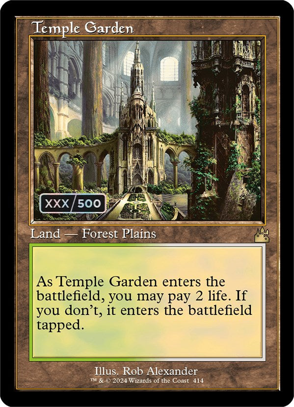 Temple Garden (Retro) (Serialized) [Ravnica Remastered] | Dumpster Cat Games