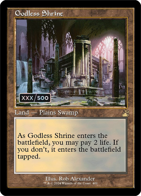 Godless Shrine (Retro) (Serialized) [Ravnica Remastered] | Dumpster Cat Games