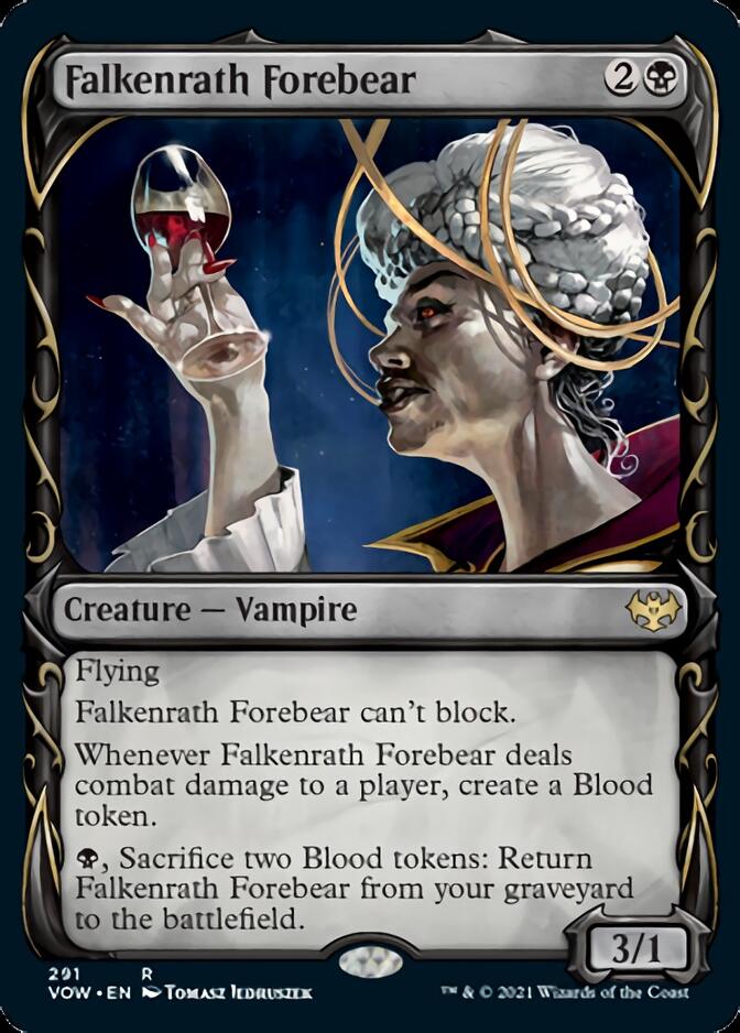 Falkenrath Forebear (Showcase Fang Frame) [Innistrad: Crimson Vow] | Dumpster Cat Games