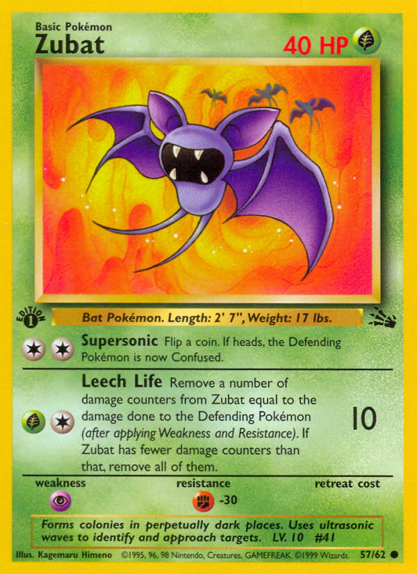 Zubat (57/62) [Fossil 1st Edition] | Dumpster Cat Games