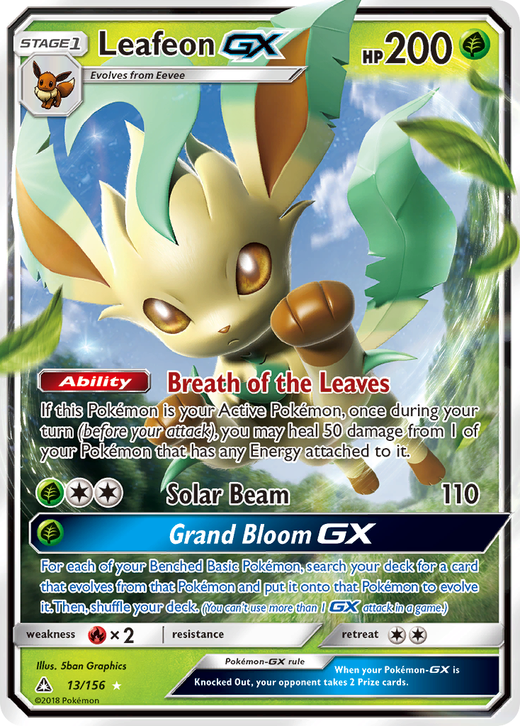 Leafeon GX (13/156) [Sun & Moon: Ultra Prism] | Dumpster Cat Games