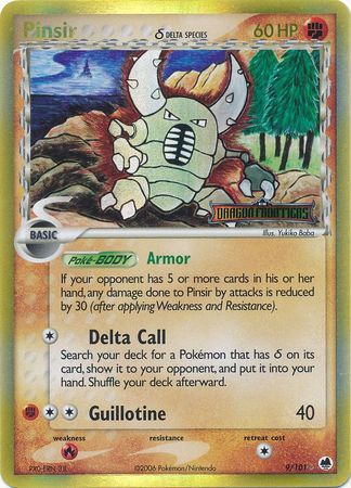 Pinsir (9/101) (Delta Species) (Stamped) [EX: Dragon Frontiers] | Dumpster Cat Games