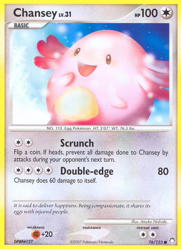 Chansey (76/123) [Diamond & Pearl: Mysterious Treasures] | Dumpster Cat Games