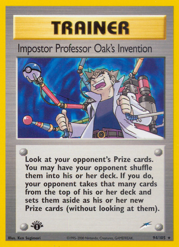 Impostor Professor Oak's Invention (94/105) [Neo Destiny 1st Edition] | Dumpster Cat Games