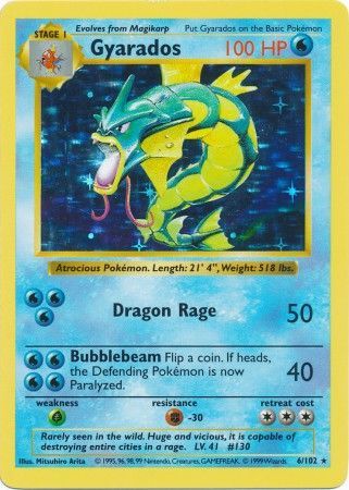 Gyarados (6/102) [Base Set Shadowless Unlimited] | Dumpster Cat Games