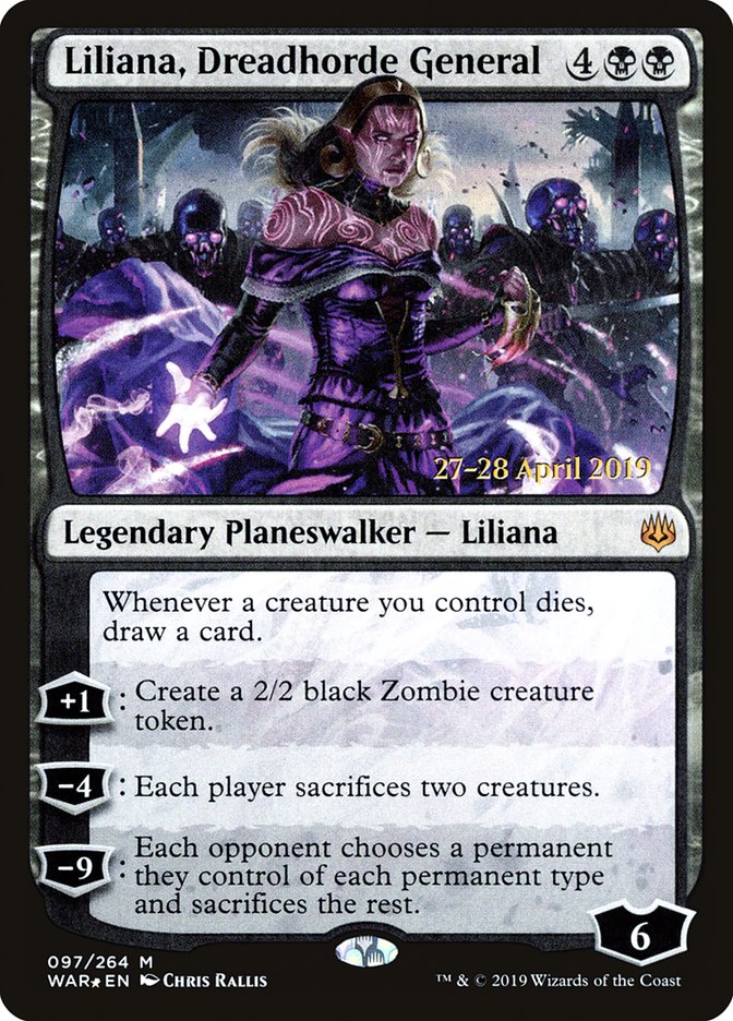 Liliana, Dreadhorde General  [War of the Spark Prerelease Promos] | Dumpster Cat Games