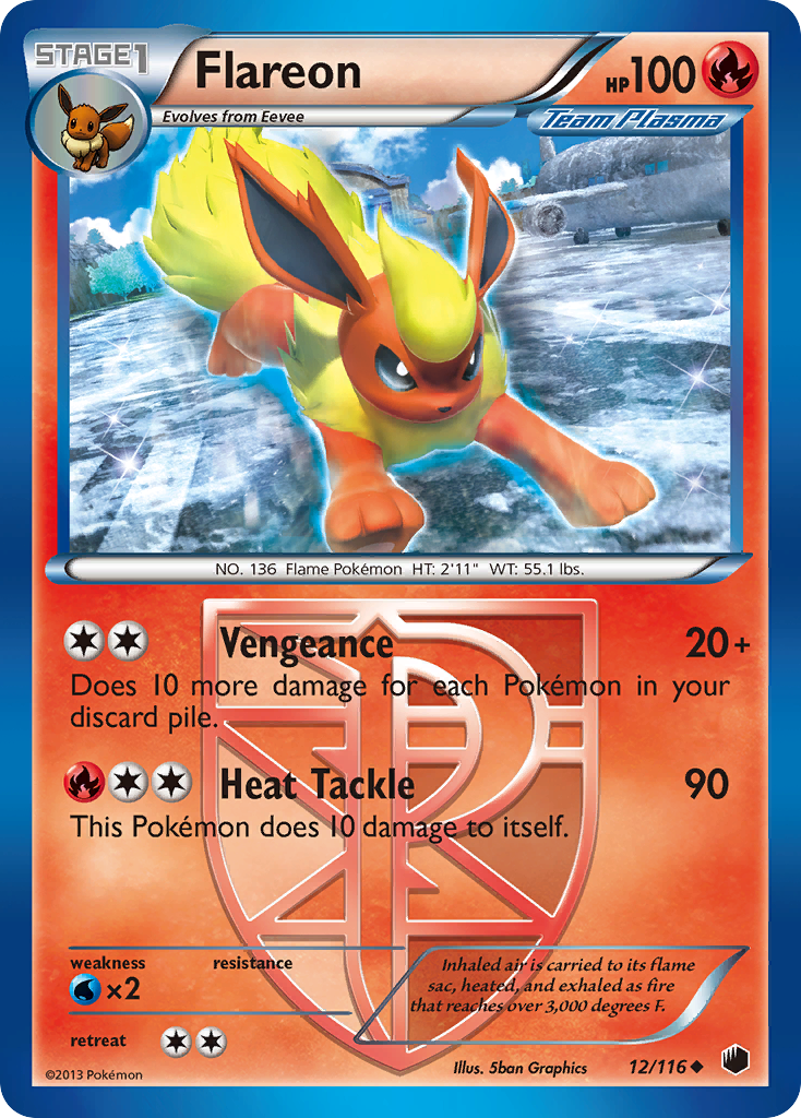 Flareon (12/116) [Black & White: Plasma Freeze] | Dumpster Cat Games