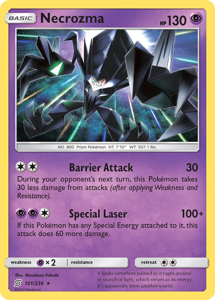 Necrozma (101/236) (Cracked Ice Holo) (Theme Deck Exclusive) [Sun & Moon: Unified Minds] | Dumpster Cat Games