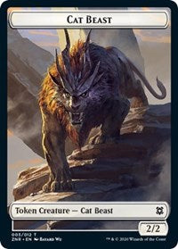 Cat Beast // Plant Double-sided Token [Zendikar Rising Tokens] | Dumpster Cat Games