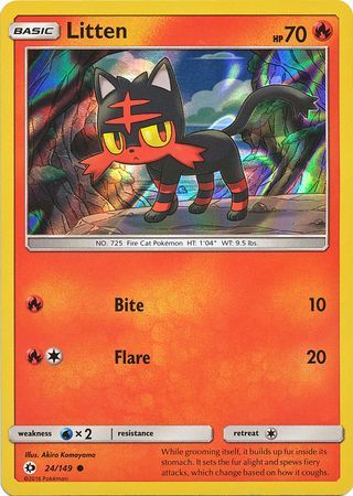 Litten (24/149) (Water Web Holo) [Sun & Moon: Base Set] | Dumpster Cat Games