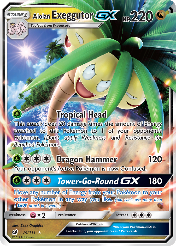 Alolan Exeggutor GX (74/111) [Sun & Moon: Crimson Invasion] | Dumpster Cat Games