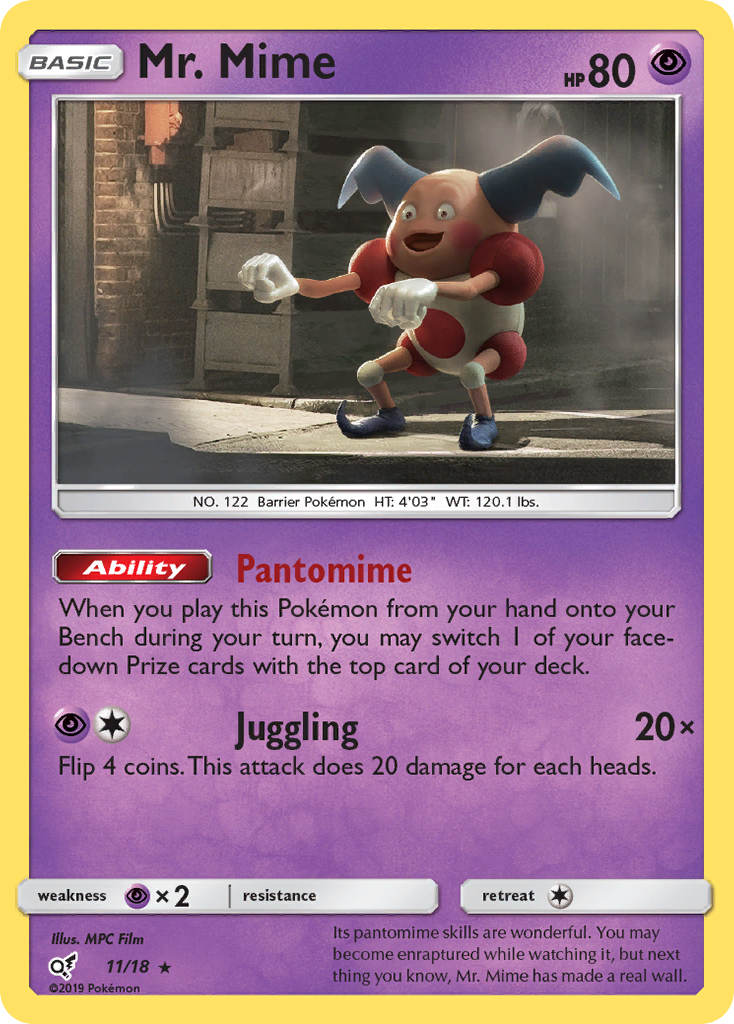 Mr. Mime (11/18) [Sun & Moon: Detective Pikachu] | Dumpster Cat Games