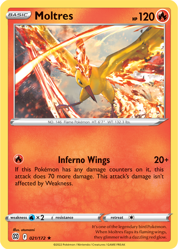 Moltres (021/172) [Sword & Shield: Brilliant Stars] | Dumpster Cat Games