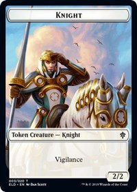 Knight // Food (17) Double-sided Token [Throne of Eldraine Tokens] | Dumpster Cat Games