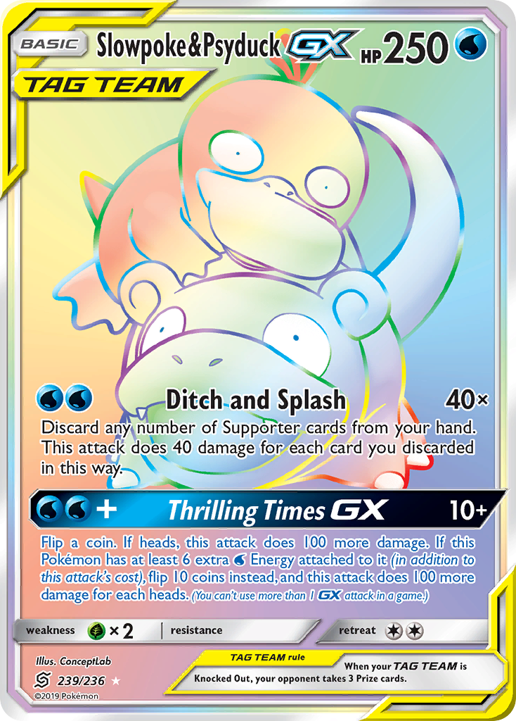 Slowpoke & Psyduck GX (239/236) [Sun & Moon: Unified Minds] | Dumpster Cat Games