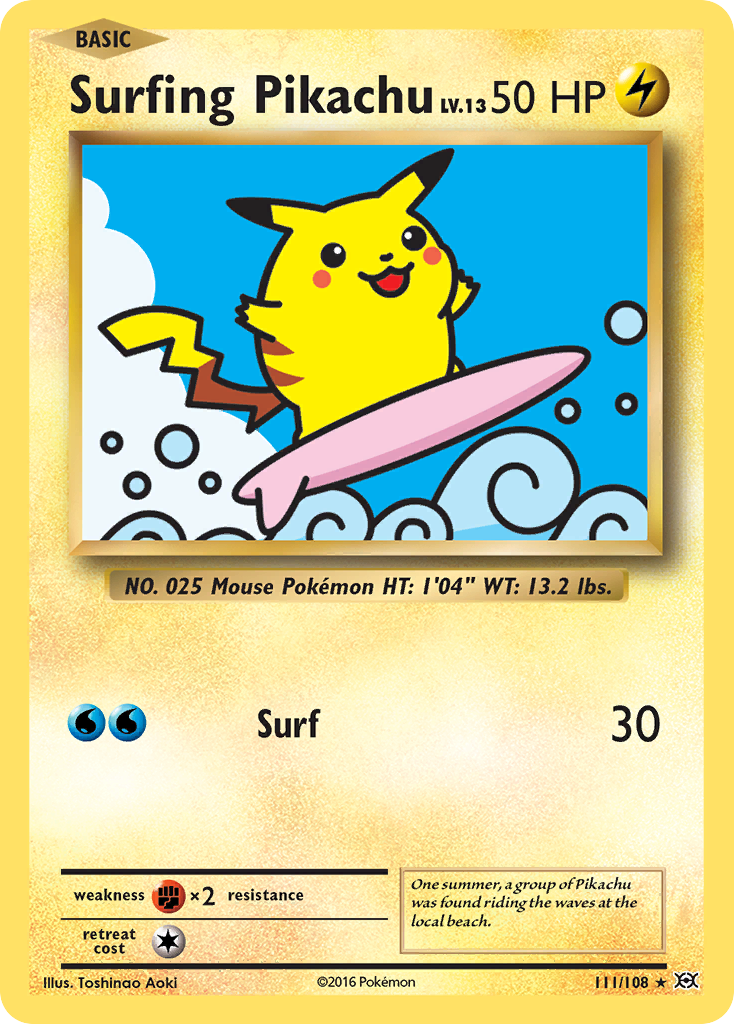 Surfing Pikachu (111/108) [XY: Evolutions] | Dumpster Cat Games