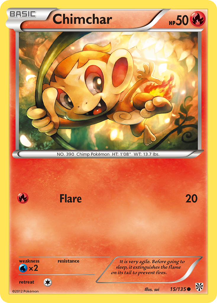 Chimchar (15/135) [Black & White: Plasma Storm] | Dumpster Cat Games