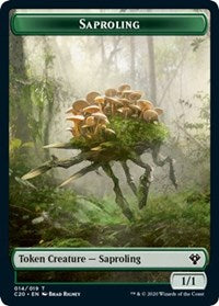 Saproling // Treasure Double-sided Token [Commander 2020 Tokens] | Dumpster Cat Games