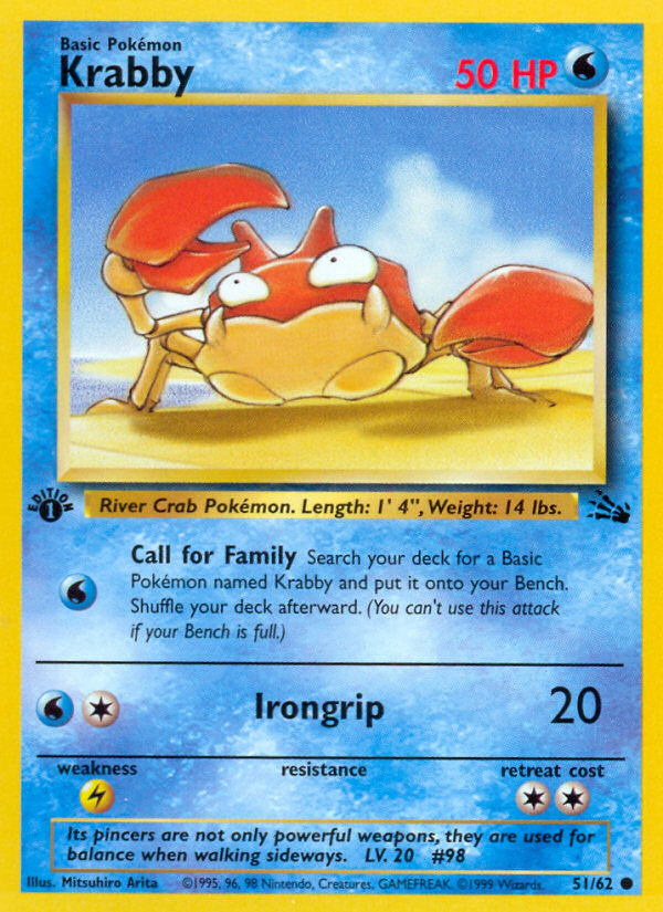 Krabby (51/62) [Fossil 1st Edition] | Dumpster Cat Games