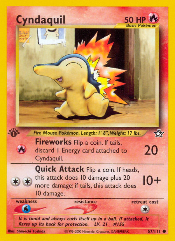 Cyndaquil (57/111) [Neo Genesis 1st Edition] | Dumpster Cat Games