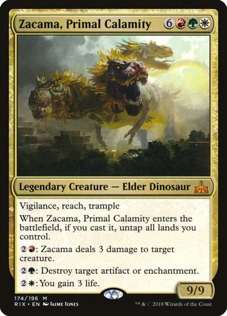 Zacama, Primal Calamity [Rivals of Ixalan] | Dumpster Cat Games